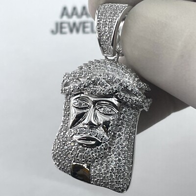 925 Solid Sterling silver Cubic Zirconia Jesus Pendant | eBay
