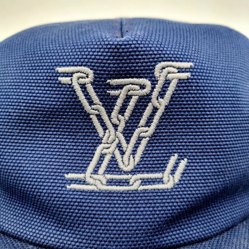 LOUIS VUITTON Casket Baseball Cap Hat Navy LV Chain Logo