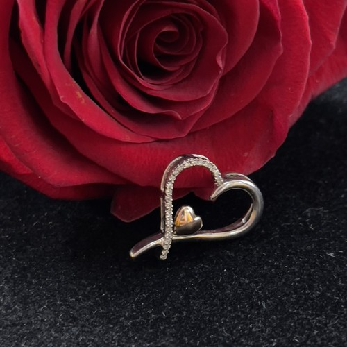 Helzberg Diamond Heart Shaped “I Am Loved” 925 Sterling 14k Rose Gold= .12cttw - Picture 16 of 16