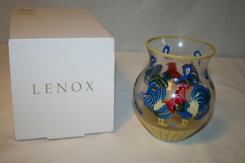 Lenox Nature's French Country Rooster Vase in Box - E4