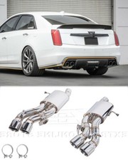 4" Tips Axle Back Exhaust For 16-19 Cadillac CTS-V Turbo Mufflers Dual-Mode New