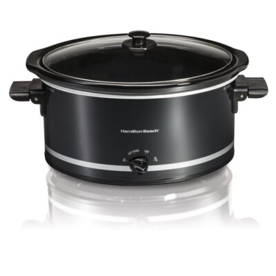 Beach Slow Cooker, 8 Quart, Extra-Large Capacity, Serves 10+, Black