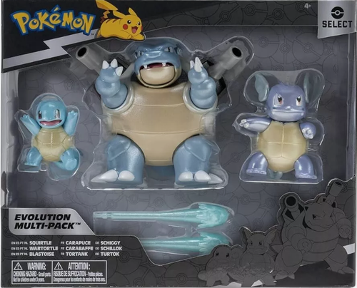 Pokémon Evolution Multi-Pack: Squirtle, Wartortle, Blastoise Figure - Sealed/New