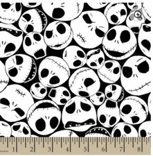 FAT QUARTER NIGHTMARE BEFORE CHRISTMAS JACKlCOTTON FABRIC 18x22 FREE SHIP