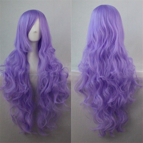 Fashion 80cm Cosplay Costume Long Full Anime Wig Hair Wavy Curly Wigs Womens - Picture 16 of 20