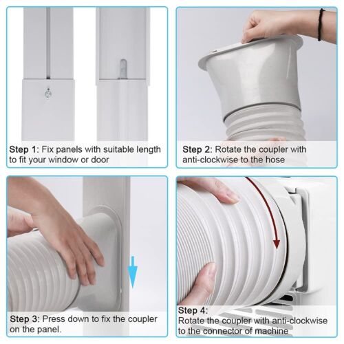 Portable Air Conditioner Window Vent Kit with 5.9” Exhaust Hose Adjustable - Picture 4 of 7