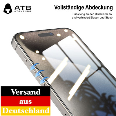 Panzerfolie Echt Glas für Apple iPhone 15 Gorilla 9H Hartglas