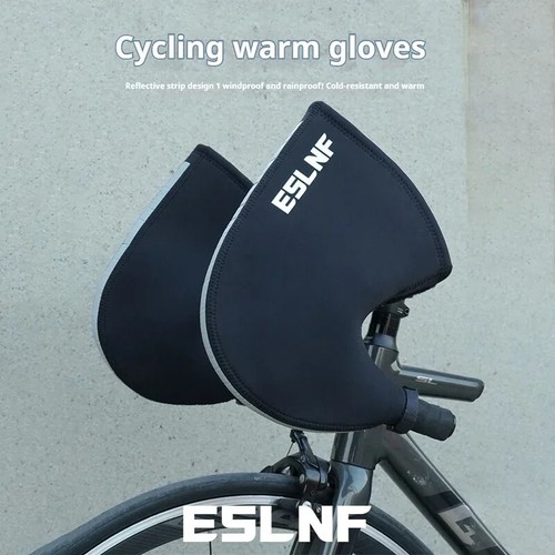 Winter Road Bike Gloves Windproof Warm Cycling Hand Guards Cold Handlebar Gloves