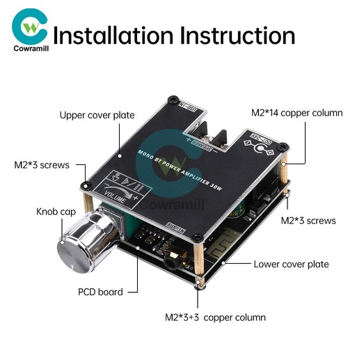 ZK-301B Mono 30W Bluetooth 5.3 Audio Amplifier Board Module TWS Audio Amplifier - Picture 3 of 17