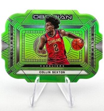 2020-21 Panini Obsidian Eclipse Electric Etch Green Flood Collin Sexton #11