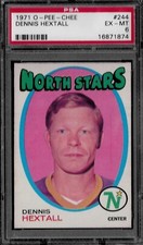 1971 1972 Dennis Hextall # 244 O-Pee-Chee OPC PSA 6 Hockey Card