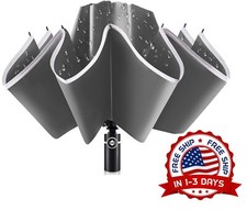 Paraguas Doble a Prueba de Viento para Hombre y Mujer Paraguas Plegable NUEVO US