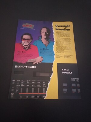 1987 KAWAI R-100 DIGITAL DRUM MACHINE ADVERTISING VINTAGE AD