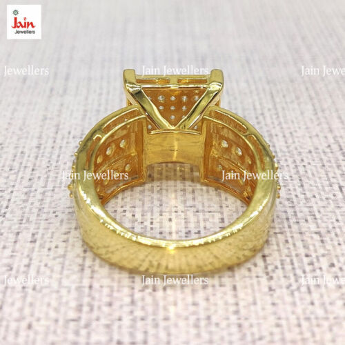 2.45 - 2.65 Ct I-J/SI1 Real Natural Certified Men's Ring 18Kt Yellow Real Gold - Picture 4 of 7