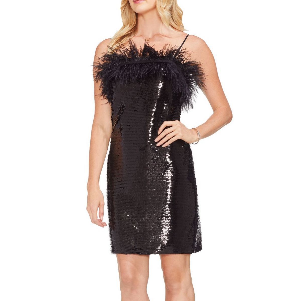 white christmas dresses Vince Camuto Black Shimmering Cocktail Dress