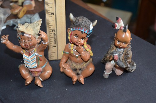 Native American Indian Infant Figurines Lot of 3 - Picture 2 of 10