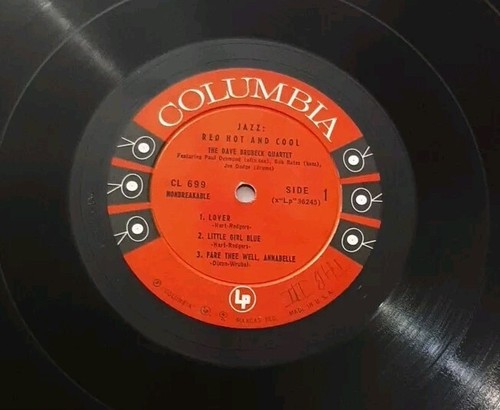 The Dave Brubeck Quartet Paul Desmond LP Jazz Red Hot and Cool Columbia 6 eye vg - Picture 2 of 3