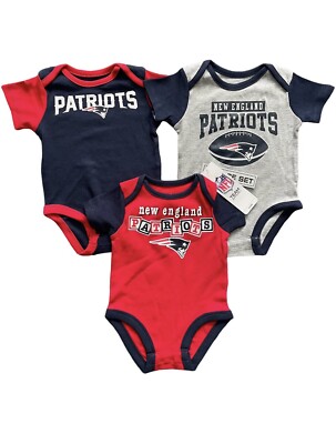 New! New England Patriots Baby 0-3 Months NFL One Piece Outfit
