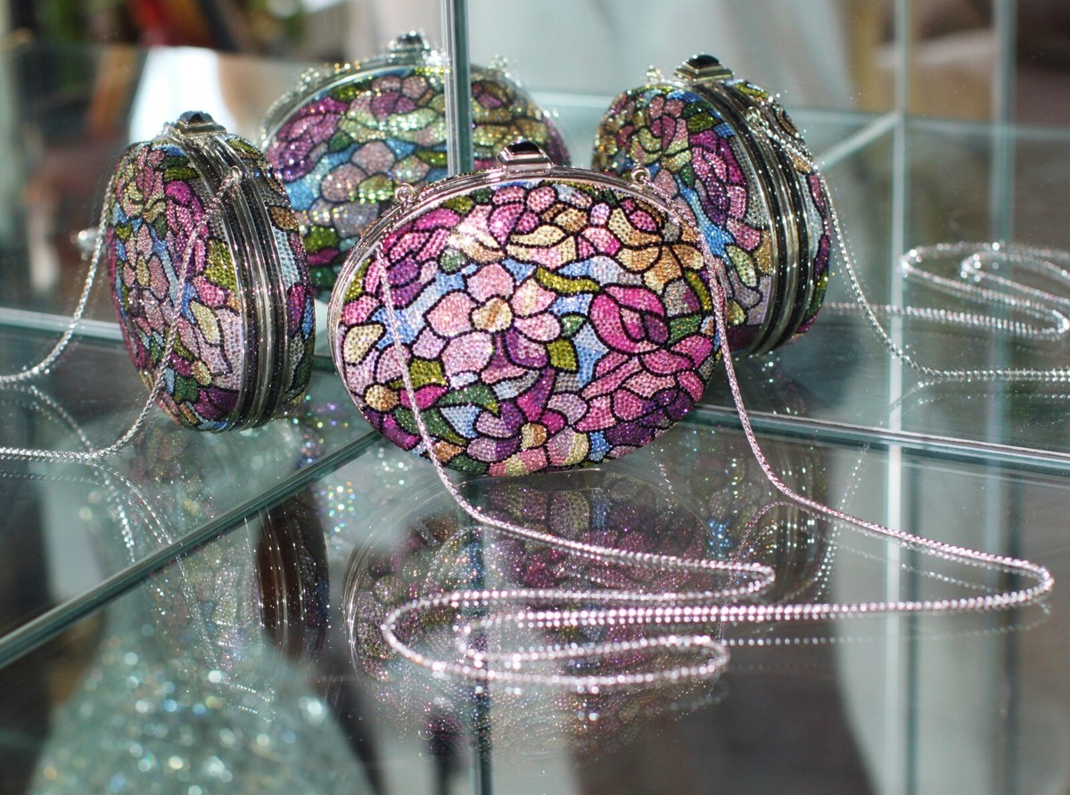 Judith Leiber Tiffany Glass Cherry Blossom Swarovski Crystal