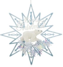 Weiste Christmas Tree Decoration - Merry Christmas Polar Bear Star