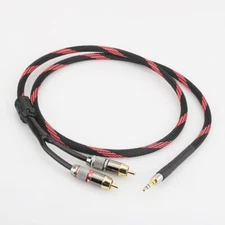 Gold Plated Stereo 3.5mm Jack to 2 RCA Audio Splitter Cable Hi-Fi AUX Cable