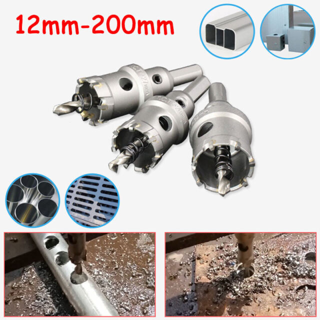 12mm-200mm TCT Carbide Tip Hole Saw Drill Bit Stainless Steel Metal Alloy Cutter