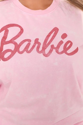 Barbie Sudadera Rosa Barbie Brillo Logo Para Mujer Talla Grande 3X Nueva Sellada - Imagen 3 de 15