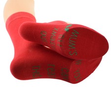Mums all Xmasted Out Design Ladies Red Socks UK Size 4-8 X6N766