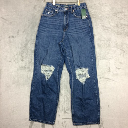 Wild Fable Baggy Denim Size 6/28R Super High Rise Distressed 31.5 in Inseam