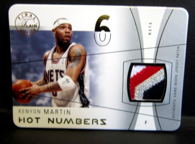 Kenyon Martin 2003-04 Flair Final Edition Hot Numbers 4Clr GU Patch#1/3!Nets F