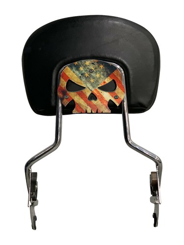 Placa de montaje rústica con respaldo de calavera bandera americana para Harley Davidson Touring - Imagen 3 de 5