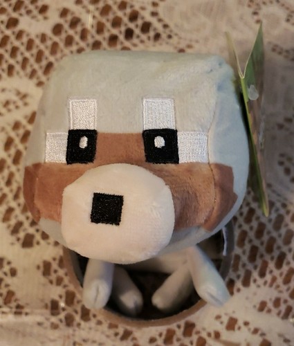 Lot Of 2 - Jinx Minecraft Tamed Wolf & Mini Crafter 4.5" Plush NWT - New Series - Picture 4 of 6
