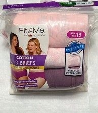 Women's Plus Size Fruit of The Loom 3 Pack Cotton Briefs: Size-10-11-12-13