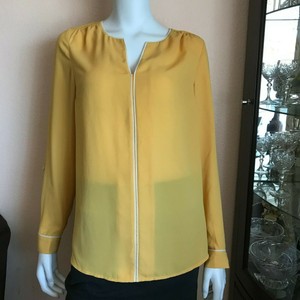 mustard yellow long sleeve blouse