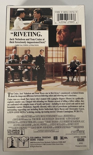 A Few Good Men VHS New Sealed 90's Movie Tom Cruise Demi Moore Jack Nicholson - Imagen 3 de 5
