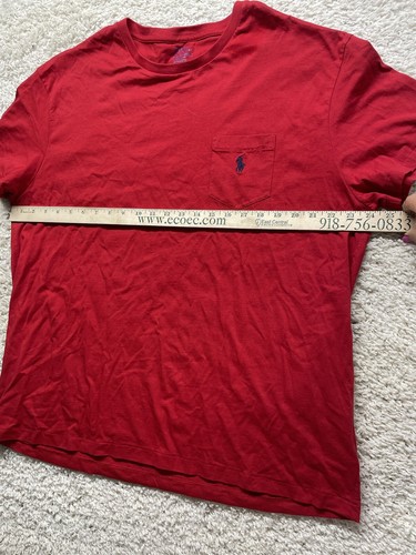 Polo Ralph Lauren Shirt Men' s XL Red Navy Pony Short Sleeve Tee Crew Casual - Picture 4 of 8