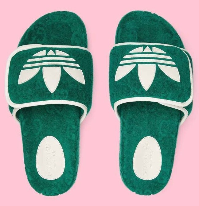 NIB Women's Gucci X Adidas Green GG Supreme Monogram Platform