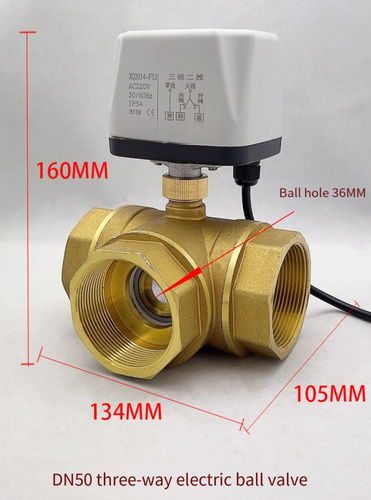 1PCS G1/2"DN15 Brass 3 Way DC12-24V Motorized Ball Valve T Type Electrical Valve - Picture 11 of 20