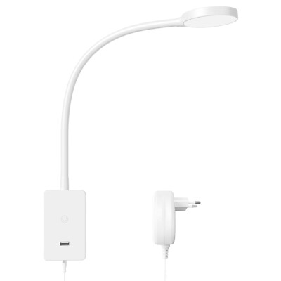 LED Wandlampe Nachttischlampe mit Dimmbar Schalter und USB Handyladefunktion
