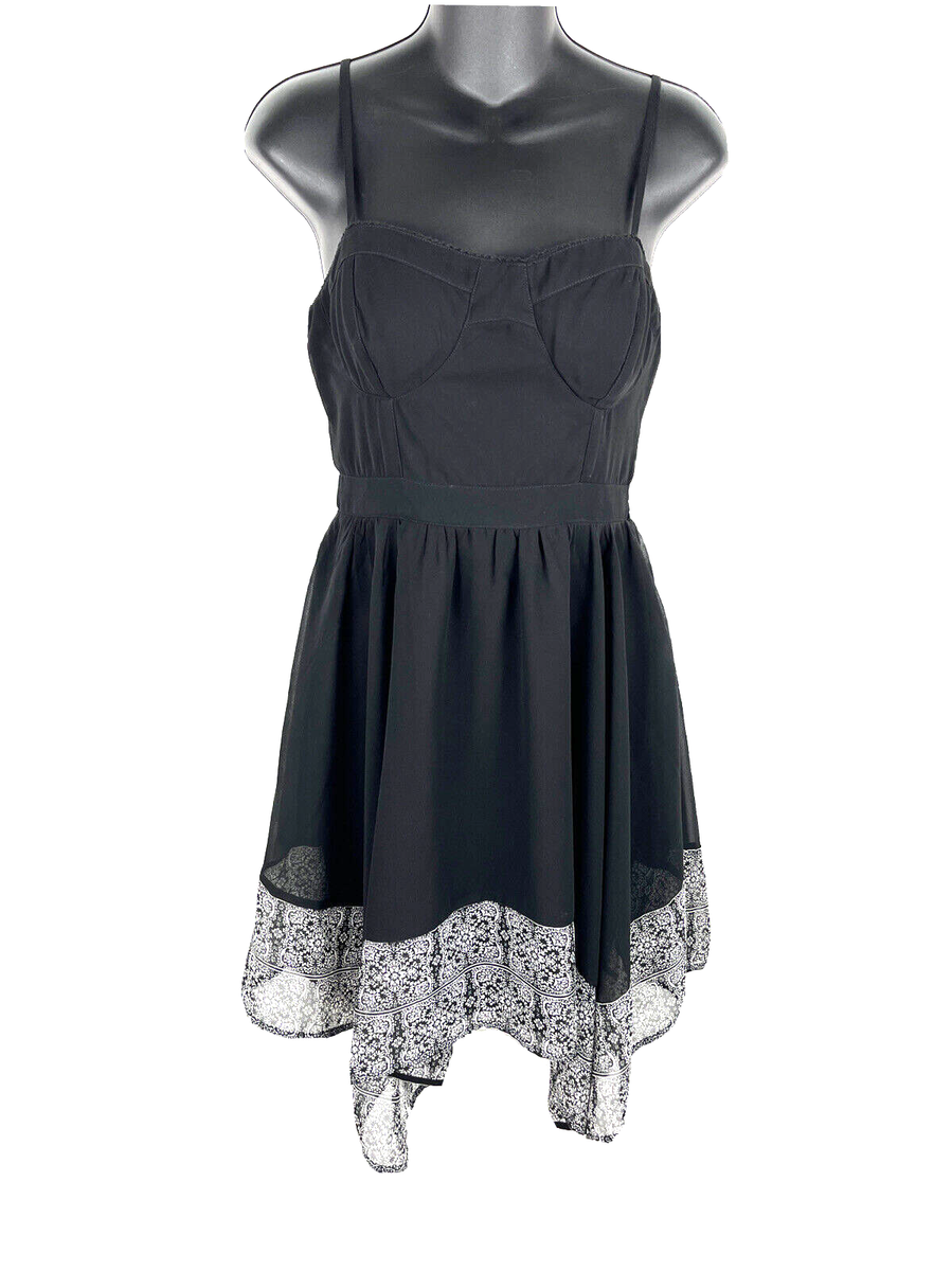 AE American Eagle Spaghetti Strap Dress Womens S Black Small Petite NWT