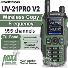 Baofeng UV-21 Pro V2 Walkie Talkie Ham Two Way Radio Tri-Band Long Range UV-5R