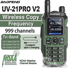 Baofeng UV-21 Pro V2 Walkie Talkie Ham Two Way Radio Tri-Band Long Range UV-5R