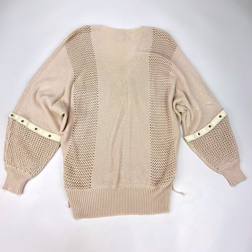 Vintage Jayna New York Knit Sweater Blush Pink Embroidered V-NECK Size Large - Picture 9 of 9