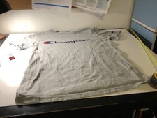 Champion T-Shirt Boy  s Large Gray Graphic Logo Short Sleeve