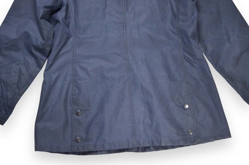 Women's Barbour Beadnell Jacket Wax Blue England Classic Size 12 - Picture 7 of 21