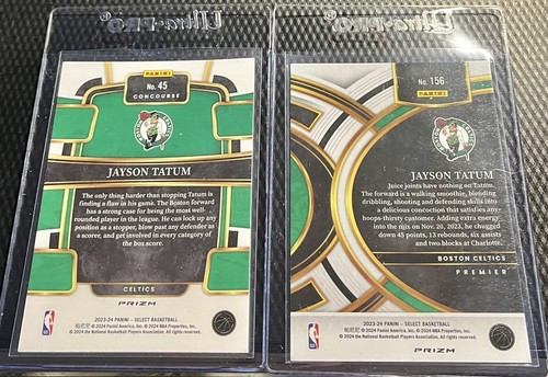 2023-24 Panini Select Jayson Tatum Celtics Green Flash 2-Card Lot #45 & #156 - Picture 2 of 3