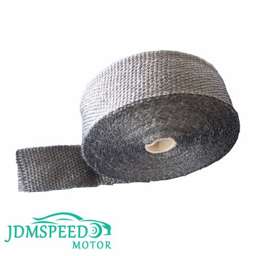Exhaust Header Pipe Heat Wrap Tape With 6 Ties Kit 2" 50FT Roll Fiberglass Black - Picture 6 of 6