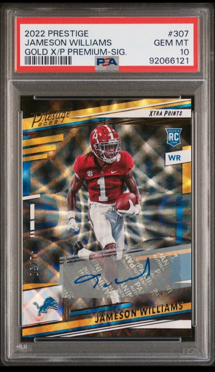 Jameson Williams Panini Prestige #307 Gold Xtra Points Premium-Signature