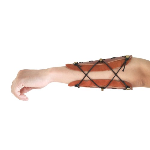 Leather Arm Guard Archery Forearm Protector Traditional for Bow Hunting Shooting - Picture 2 of 6