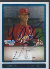 Texas Rangers SAM FREEMAN Signed Chrome Card